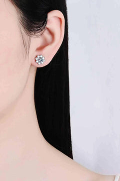 Meliza's 1 Carat Moissanite 925 Sterling Silver Flower Earrings - Melizafashion