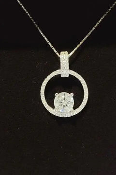 Meliza's 1 Carat Moissanite 925 Sterling Silver Necklace - Melizafashion