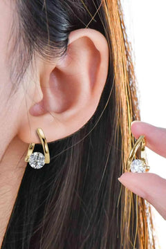 Meliza's 2 Carat Moissanite 925 Sterling Silver Heart Earrings - Melizafashion
