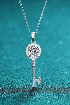 Meliza's Adored Moissanite Key Pendant Necklace - Melizafashion