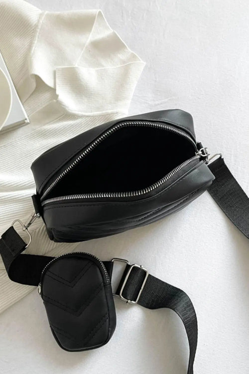 Meliza's Adored PU Leather Shoulder Bag with Small Purse - Melizafashion
