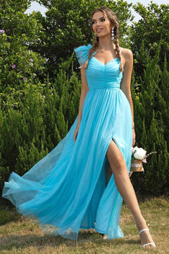 Melizafashion Elegant  Meliza's Asymmetrical Ruched Slit Dress