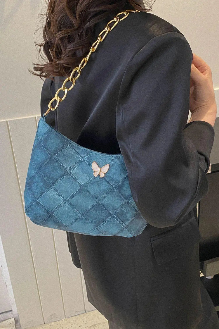 Meliza's Butterfly Decor PU Leather Shoulder Bag - Melizafashion