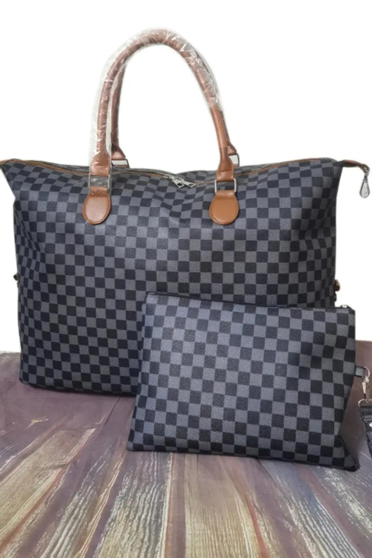 Meliza's Checkered Two-Piece Bag Set - Melizafashion