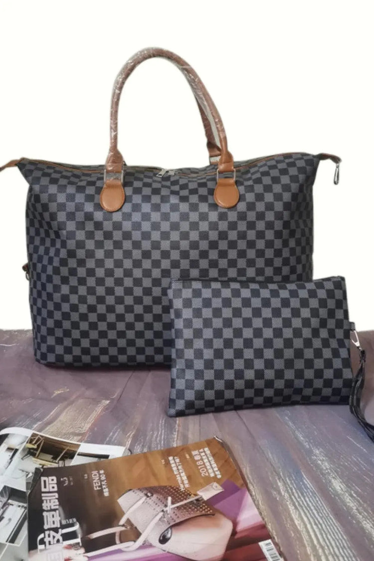 Meliza's Checkered Two-Piece Bag Set - Melizafashion