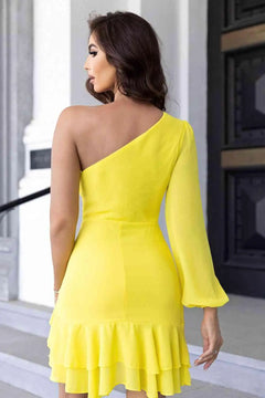 Melizafashion Elegant  Meliza's Cutout One-Shoulder Tied Dress