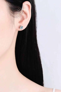 Meliza's Inlaid Moissanite Stud Earrings - Melizafashion