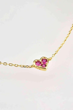 Meliza's Inlaid Zircon Heart Necklace - Melizafashion