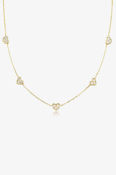 Meliza's Inlaid Zircon Heart Necklace - Melizafashion