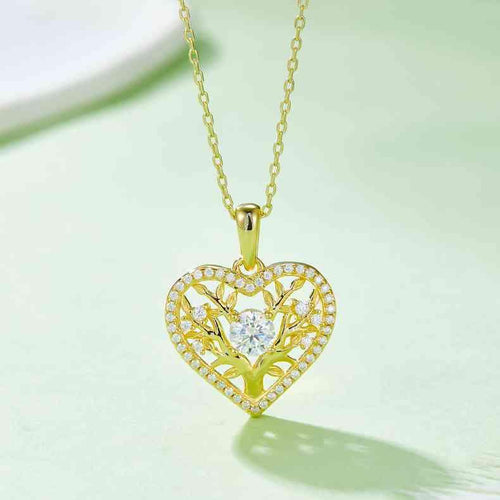 Meliza's Moissanite 925 Sterling Silver Heart Shape Necklace - Melizafashion