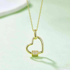 Meliza's Moissanite 925 Sterling Silver Heart Shape Necklace - Melizafashion