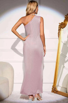 Melizafashion Elegant  Meliza's One-Shoulder Cutout Split Dress