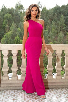 Melizafashion Elegant  Meliza's One-Shoulder Sleeveless Maxi Dress