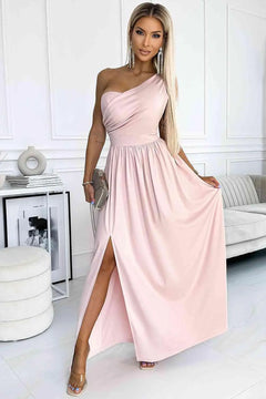 Melizafashion Elegant  Meliza's One-Shoulder Slit Maxi Dress
