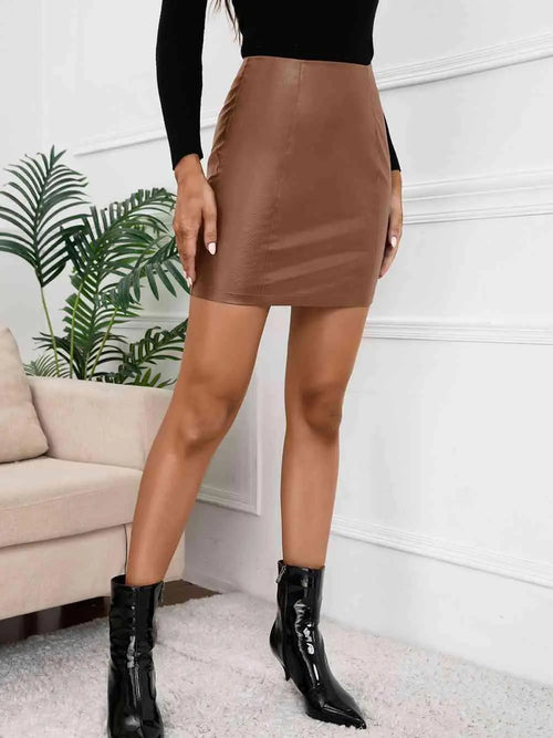 Meliza's PU Leather Mini Skirt - Melizafashion