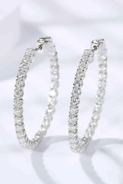 Meliza's Platinum-Plated Moissanite Huggie Earrings - Melizafashion