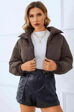 Meliza's Zip-Up Winter Coat with Pockets - Melizafashion