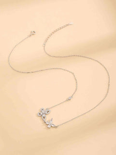 Meliza's Zircon 925 Sterling Silver Butterfly Necklace - Melizafashion