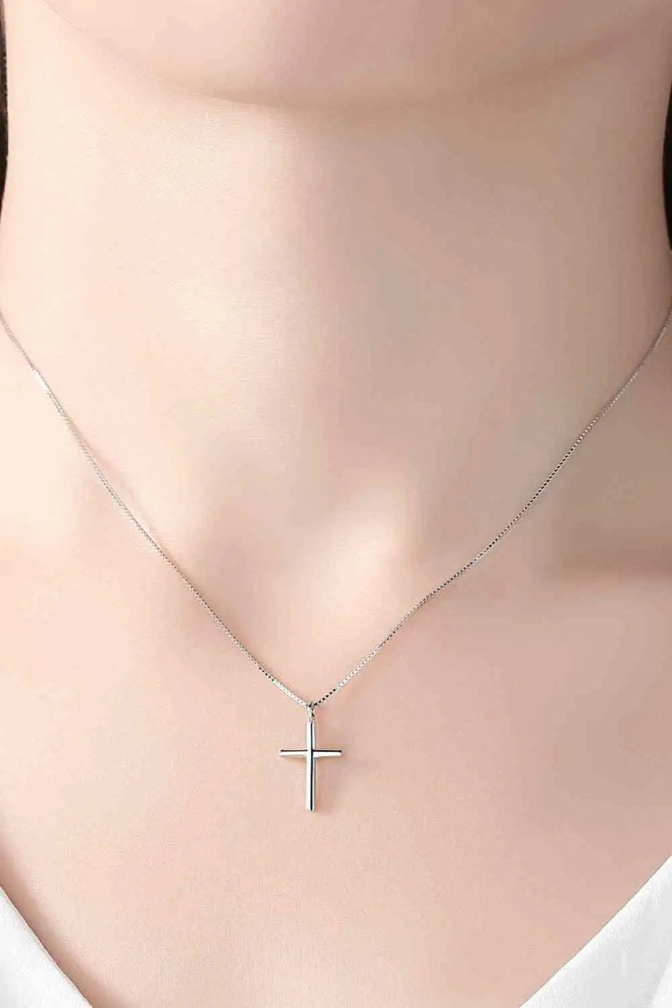 Meliza's Cross Pendant 925 Sterling Silver Necklace - Melizafashion