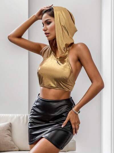 Backless Hooded Cropped Tank Trendsi