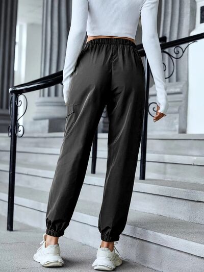 High Waist Joggers with Pockets Trendsi